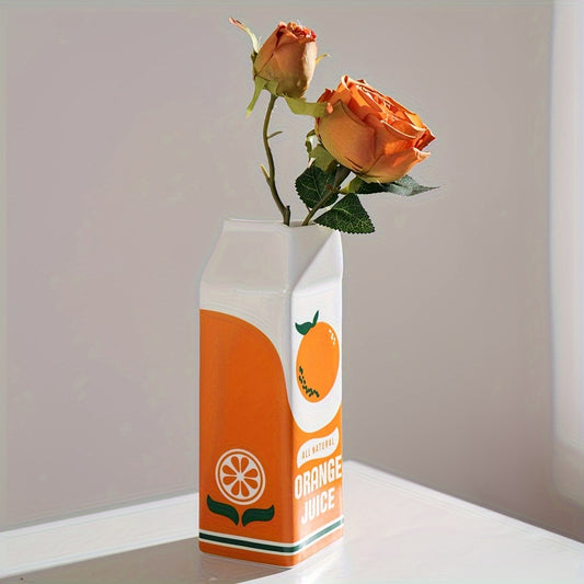 Ceramic Orange Carton Vase