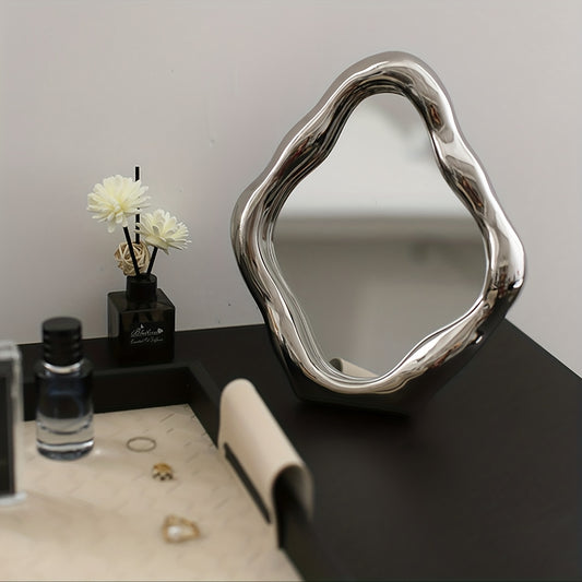 Modern Wavy Cloud Mirror