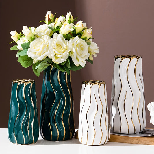 Elegant Modern Vase With Gold Accent