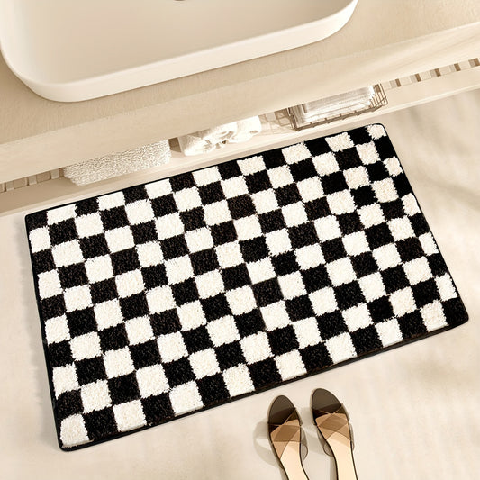 Unique Checkered Bath Rug