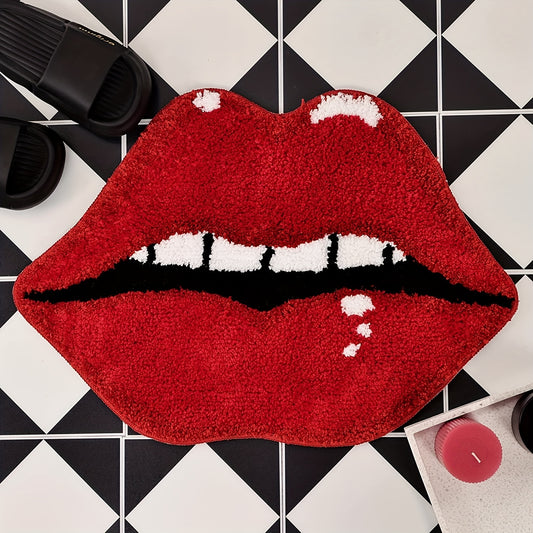 Plush Lips Bathroom Rug