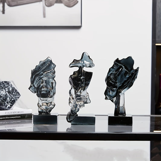 Abstract Face Sculpture Decor Set
