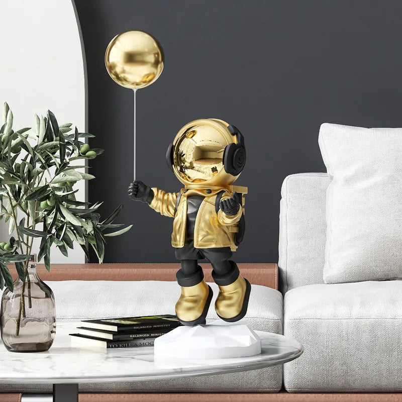 Floating Spaceman Statue Decor