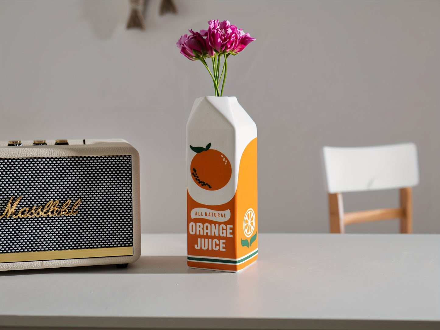 Ceramic Orange Carton Vase