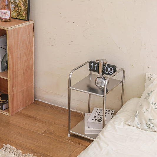 Vintage Industrial Stainless Steel Side Table