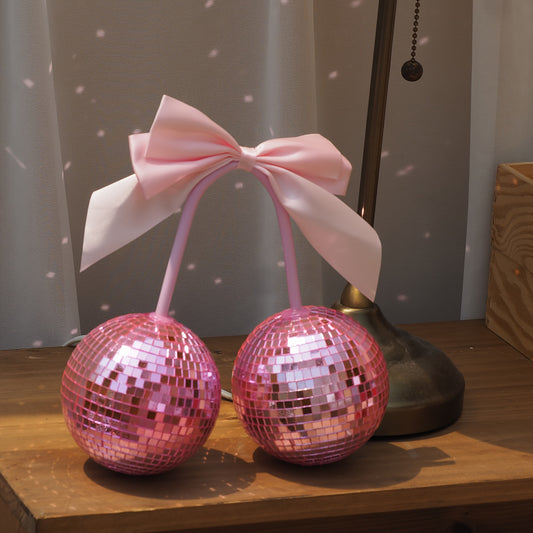 Bow Cherry Disco Ball Decor