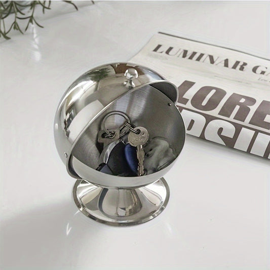 Modern Stainless Steel Sphere Storage Jar