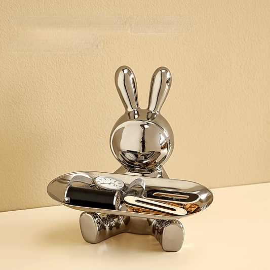 Modern Ceramic Rabbit Jewellery Holder