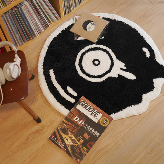 Plush Vinyl Record Design Area Rug
